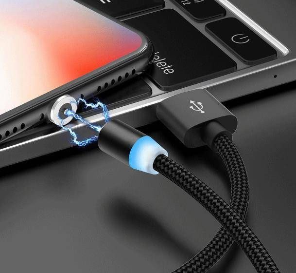 KABEL MAGNETYCZNY LED microUSB iPhone USB C zdjęcie 2