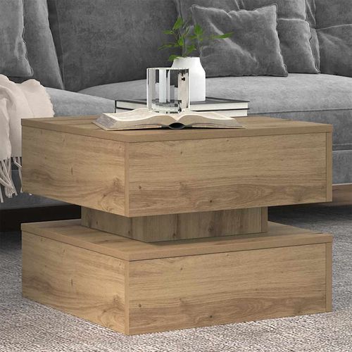 Stolik kawowy z oświetleniem LED, dąb artisian, 50x50x40 cm na Arena.pl