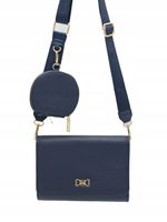 Victoria J torebka listonoszka portfelik pasek materiałowy granatowy VJ-961