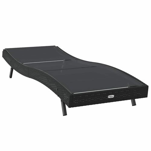 Leżak Czarny 70 x 197 x 82 cm Rattan Syntetyczny i Metal na Arena.pl