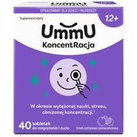 UmmU KoncentRacja 12+ witamina B6 B12 żelazo dla dzieci 40 tabletek