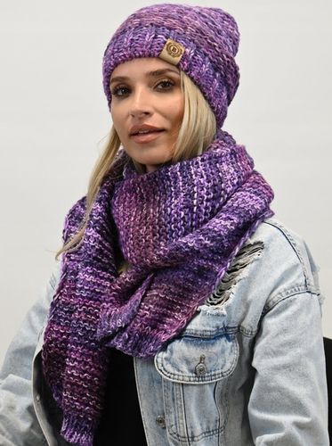 Gruby Modny Kobiecy Zestaw Zimowy Melanżowy Wz2 na Arena.pl