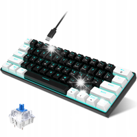 Klawiatura mechaniczna HXSJ V900 61-klawiszowa czarno-biała