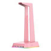 Stojak ONIKUMA ST-2 RGB na Słuchawki USB Hub Różowy