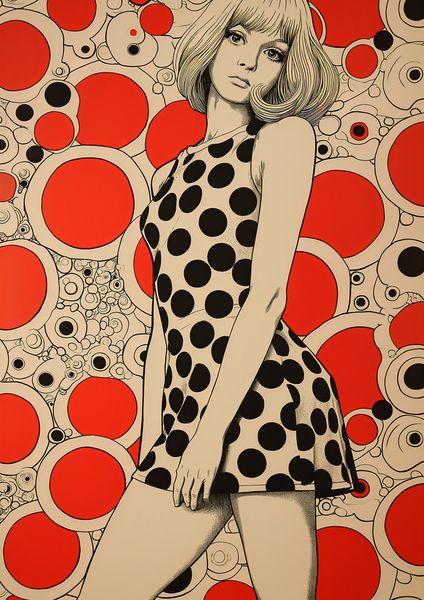 Plakat 21x29,7cm Czerwone Kropki zdjęcie 1