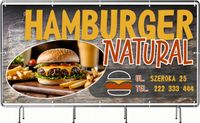 BANER REKLAMOWY oczkowany 100x50cm projekt w cenie HAMBURGER NATURAL