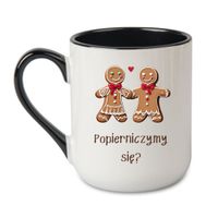 KUBEK "POPIERNICZYMY SIĘ?" Wzór - Elegant Coffee Czarny 330 ml