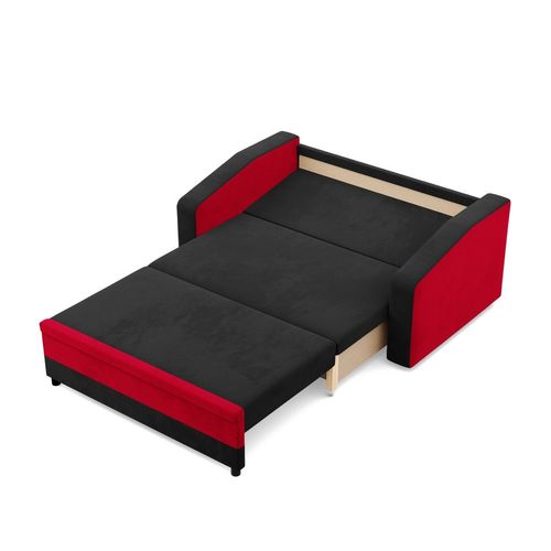 Sofa rozkładana, mikrofaza, AURELO, 148x87x90 cm, czerwony | TYLETEGOTU na Arena.pl