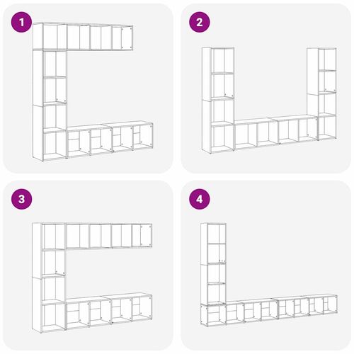Szafka na książki 3 pcs Czarny Dąb 36 x 30 x 143 cm na Arena.pl