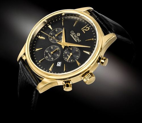 zegarek męski giewont chronograph sapphire czarno złoty gw6310-a4 na Arena.pl
