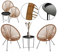 ZESTAW MEBLI OGRODOWYCH DO OGRODU TARASU NA BALKON PICO +2x ACAPULCO BRĄZ