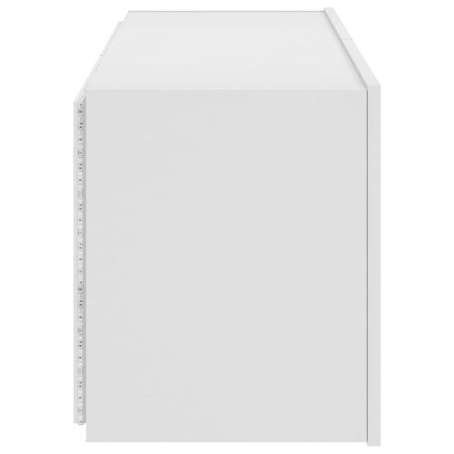 Ścienna szafka TV z LED, biała, 100x35x41 cm na Arena.pl