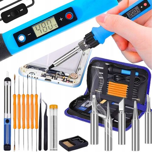 Zestaw Lutowniczy LUTOWNICA PRECYZYJNA 80W WYŚWIETLACZ LCD Walizka na Arena.pl