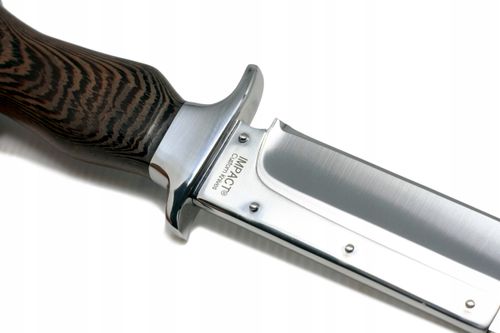 Nóż myśliwski BOWIE ręcznie wykonany stal D2 drewno WENGE skórzane etui na Arena.pl