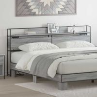 Zagłówek do przechowywania z półką Szary dąb sonoma 200 cm