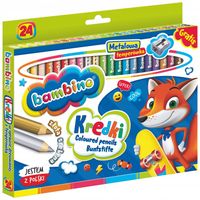 Kredki ołówkowe drewniane grube Bambino 24 kolory