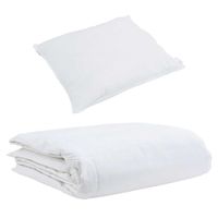 Zestaw kołder z poduszką 2 pcs Biały 155 x 220 cm Puch