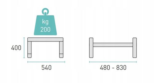 PODSTAWA 400-542 mm 200 kg UCHWYT STOJAK MOCOWANIE KLIMATYZATOR POMPA SP850 na Arena.pl