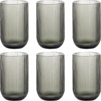 2 x Szklanki wysokie ryflowane Florina Vacanza Grey 430 ml szklane zestaw 6