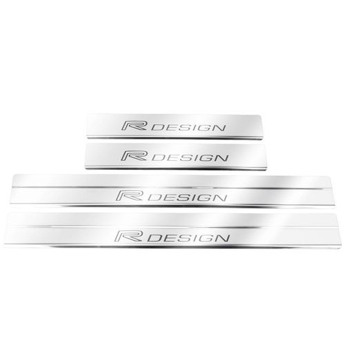 Listwa progowa VOLVO V40 MK2 R DESIGN Stal nierdzewna 304 połysk z czarnymi na Arena.pl