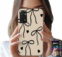 ETUI DO XIAOMI NOTE 11 PRO - BEŻOWE KOKARDKI WSTĄŻKA MODNE WZORY