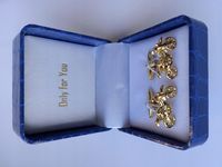 Pozłacane eleganckie spinki do mankietów EXC Motocykl Cross Enduro ZŁOTY