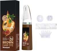 Szampon Farbujący do Włosów i Brody Brązowy 200 ml z Aplikatorem Grzebień