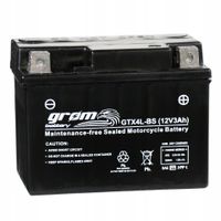 Akumulator motocyklowy GROM YTX4L-BS GTX4L-BS 12V 3Ah 60A P+