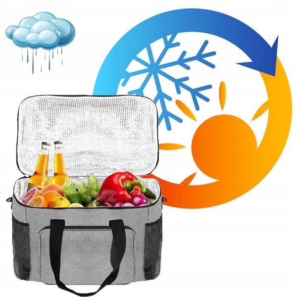 TORBA TERMICZNA śniadaniowa PLAŻOWA PIKNIKOWA lodówka NA JEDZENIE 28 litrów zdjęcie 9