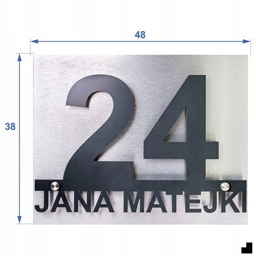 DUŻY NUMER DOMU TABLICZKA ADRESOWA Z NUMEREM DOMU 48x38cm ANTRACYT na Arena.pl