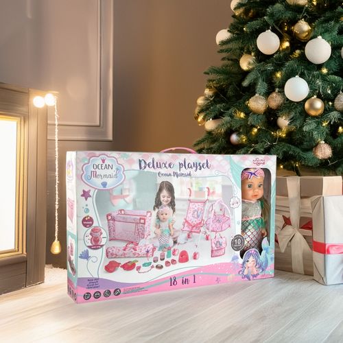 WOOPIE ROYAL Lalka Bobas 36 cm Syrenka Interaktywna Zestaw XXL Opiekunka 18w1 na Arena.pl