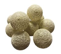 Ozdoba Świąteczna Cotton Balls kule 10 LED ze świecącą nitką ZŁOTE
