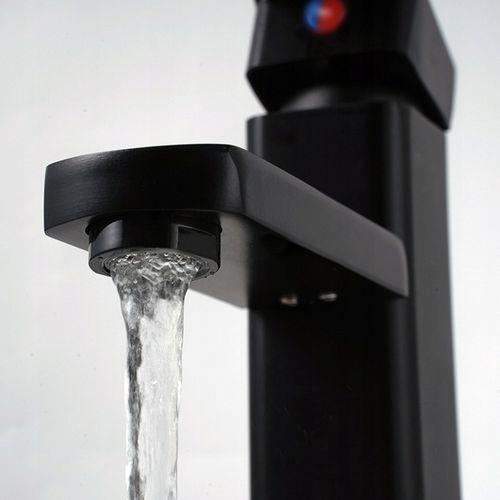 CZARNA BATERIA UMYWALKOWA STOJĄCA ŁAZIENKOWA CUBIC LOFT KRAN DO UMYWALKI na Arena.pl