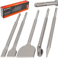 ZESTAW DŁUT SDS+ 5 SZT. PŁASKIE 250MM DŁUTO DO BETONU PM-ZD-5T