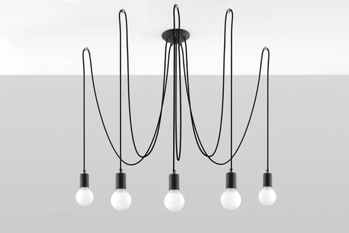 LAMPA wisząca SL.0371 OPRAWA pająk ZWIS kable przewody loft czarna na Arena.pl