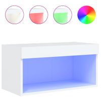Szafka pod TV, z oświetleniem LED, biała, 60x30x30 cm