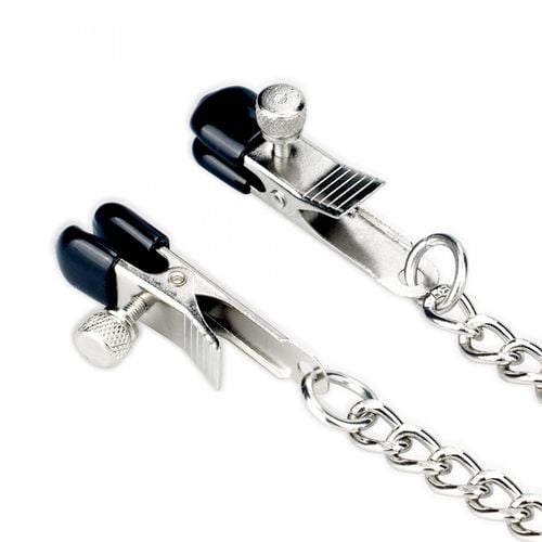 metallic silver collar with nipple clamp na Arena.pl