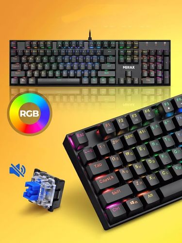 Klawiatura Mechaniczna Gamingowa Podświetlana RGB Pełnowymiarowa MIRAX GK-3 na Arena.pl