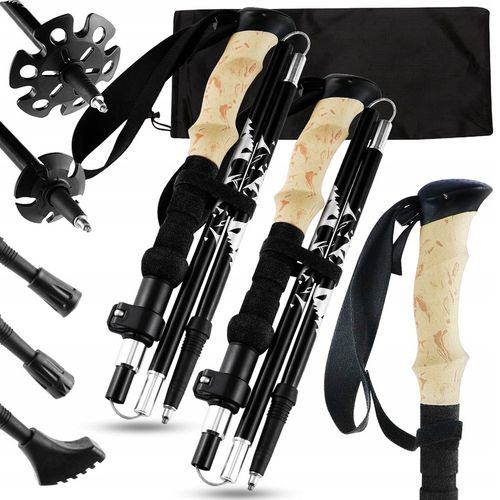 KIJE TREKKINGOWE SKŁADANE KIJKI W GÓRY DO TURYSTYCZNE REGULOWANE ALUMINIOWE na Arena.pl