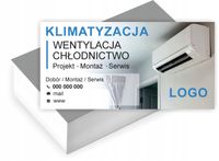 Wizytówki firmowe reklamowe 100szt KLIMATYZACJA WENTYLACJA dużo wzorów