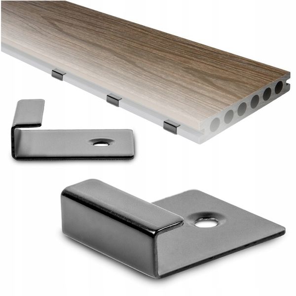 klipsy montażowe do desek kompozytowych startowe stal nierdzewna czarne zdjęcie 10