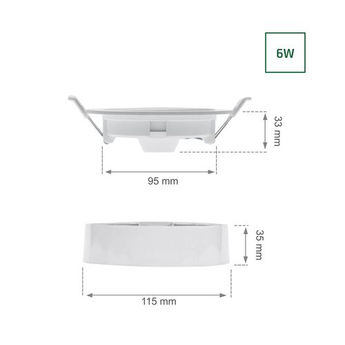 ALGINE ECO 2w1 NATYNK-PODTYNK DOWNLIGHT 6W WW 230V 110st IP20 IK06 115x35mm BIAŁY okrągła na Arena.pl