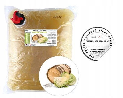 Sok z Kiszonej Kapusty Tłoczony 3l Soku Kiszona Kapusta 100% NFC 3 litry na Arena.pl