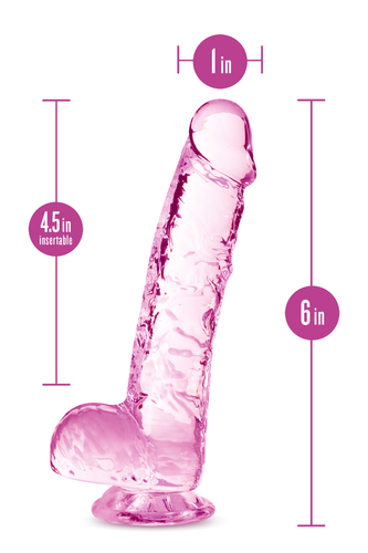 Naturally Yours  6" Crystalline Dildo  Rose na Arena.pl
