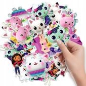 NAKLEJKI NA ZESZYT NALEPKA Z POSTACIAMI KOCI DOMEK GABI WZORY 6 SZT