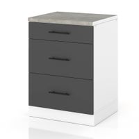 Szafka Kuchenna Stojąca Z Blatem 3 Szuflady 60cm Spremium Szary Mat