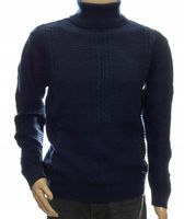 Ciepły sweter męski z golfem golf z wełny wełniany miły niegryzący L