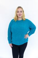 Turkusowy Sweter Bukla z Długim Rękawem UNI