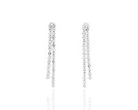 Kolczyki z cyrkoniami 2 rzędy długość 4 cm