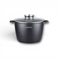 Duży Garnek Marmurkowy 7L z Pokrywką i Systemem Aroma Knob 24cm